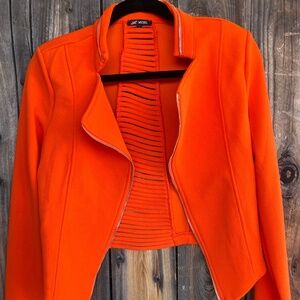 Bright orange cropped blazer size S
